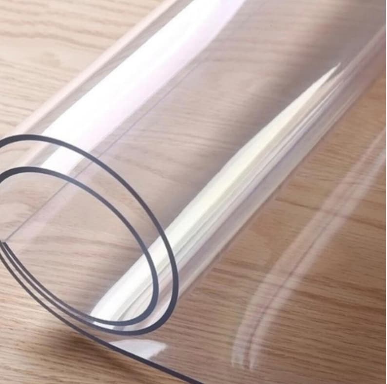 Extra Heavy Duty Clear Table Protector / Translucent PVC Plastic Sheeting / 800 Micron Semi-Rigid Protection Cover By The Metre image 4