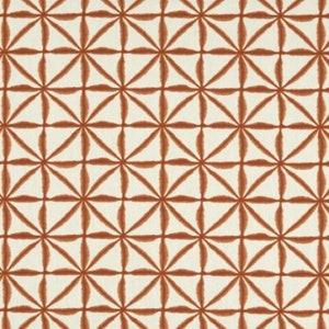 Oilcloth Wipe Clean Tablecloth Fabric - Nusa Spice Burnt Orange Scandinavian Design - Round, Rectangle or Square