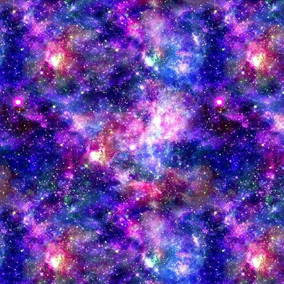 100 Cotton Fabric Purple Stellar Galaxy Fabric Perfect for Etsy