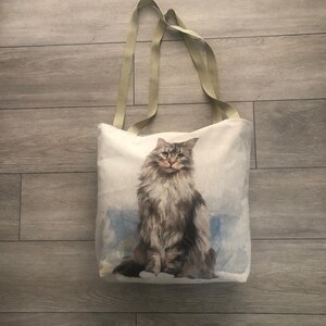 Cat Tote Bag Reusable Bag Shopping Bag Overnight Bag Shoulder Bag 43cm x 39cm Bag For Life Fully Lined