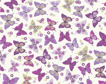 Flutterby Butterflies 100% Cotton Fabric Craft & Dress Material 