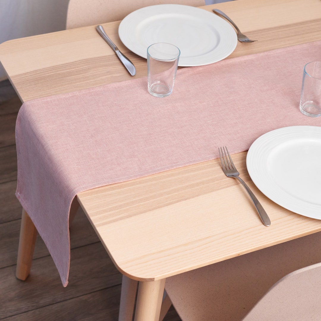 Plain Blush Pink Table Runner 30cm Width 200cm 320cm Etsy UK