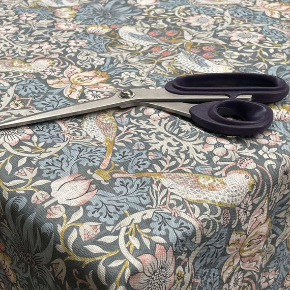 William Morris Strawberry Thief in Grey Matte Finish Oilcloth Wipe
