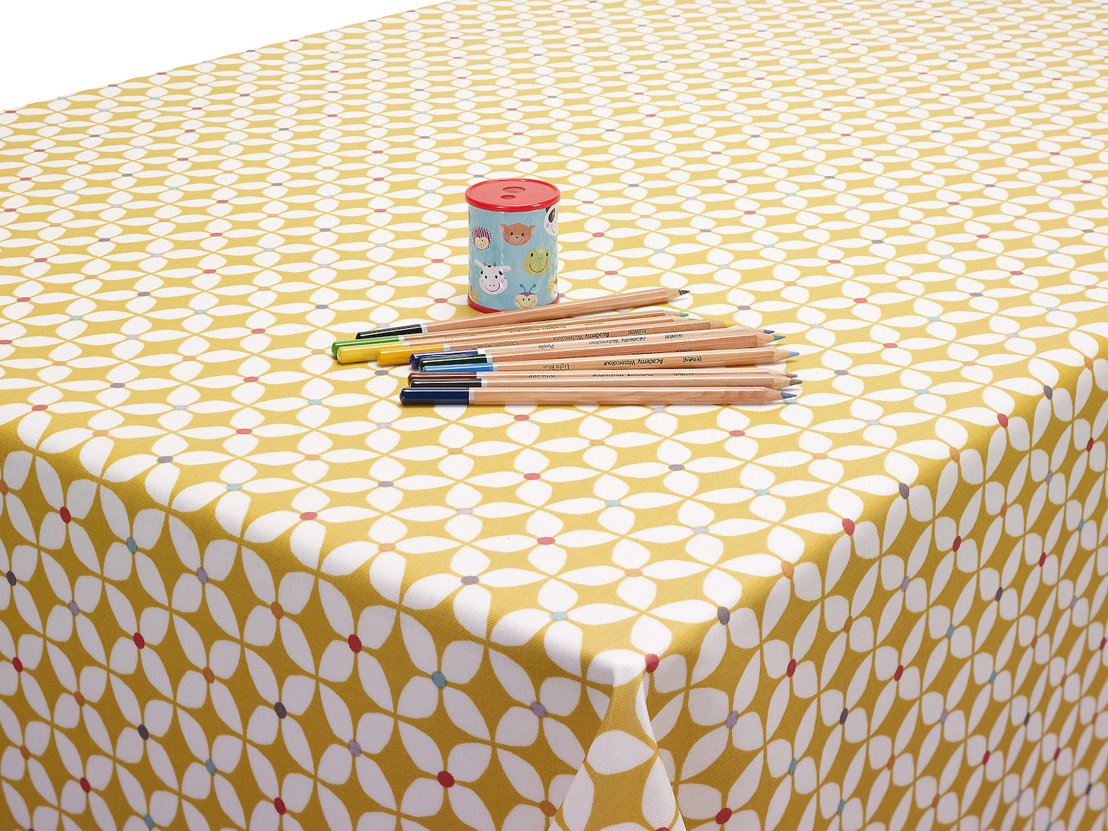 Oilcloth Wipe Clean Tablecloth Fabric Ochre Yellow Etsy