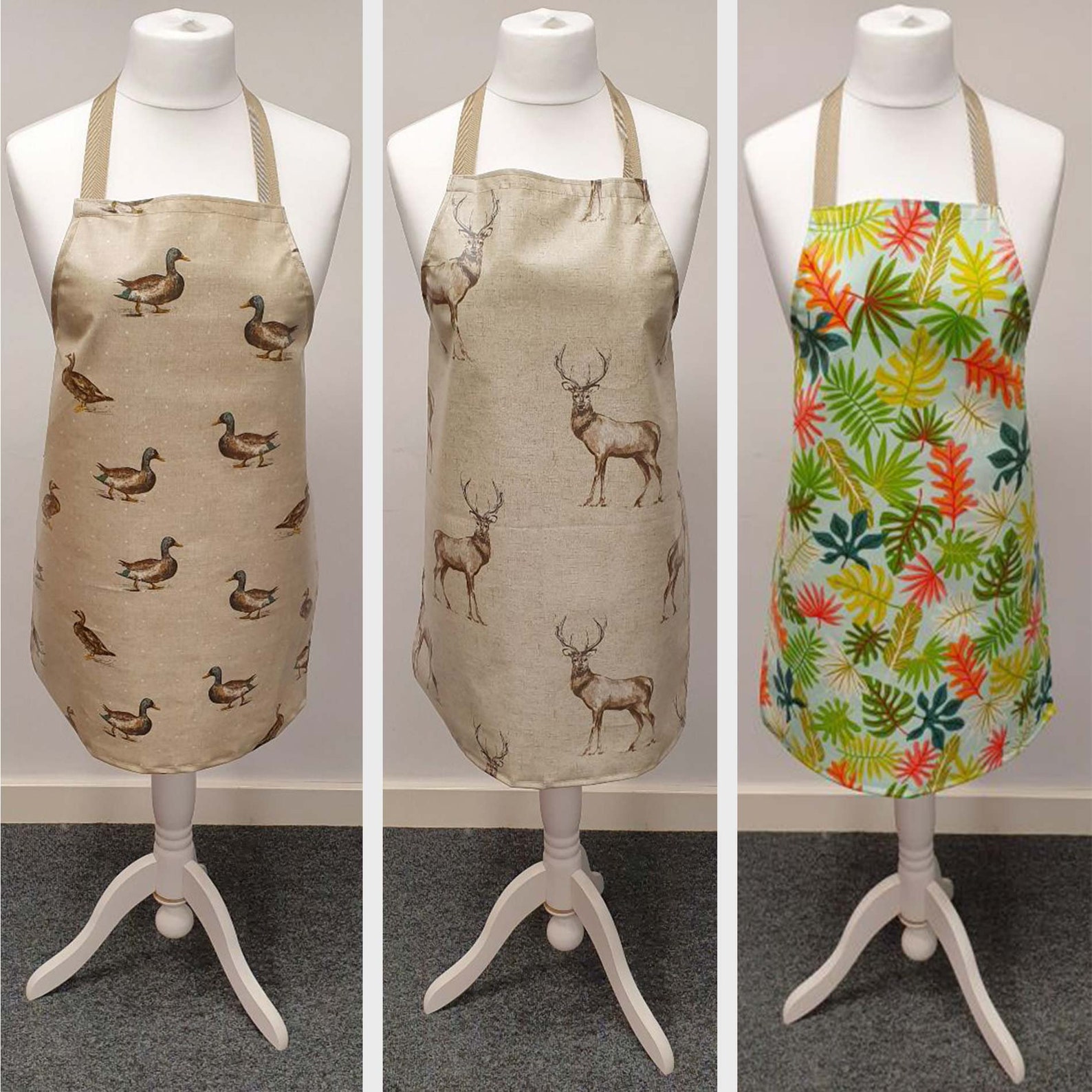 100 Cotton Oilcloth Wipe Clean Kitchen Aprons Various Etsy UK