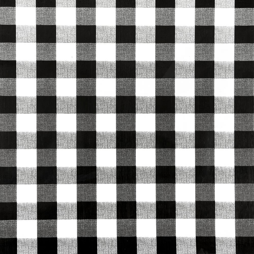 Black and White Gingham Check PVC Vinyl Wipe Clean Tablecloth