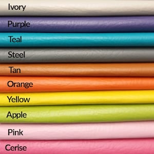 Faux Leather Vegan Leather Leatherette Sheets Flame Retardent Upholstery Bag Making Fabric High Quality - 25 Colours Avaliable