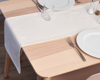 Plain Off White Table Runner | 30cm Width | 200cm - 320cm Length | Home Decor for Kitchen, Coffee and Dining Tables