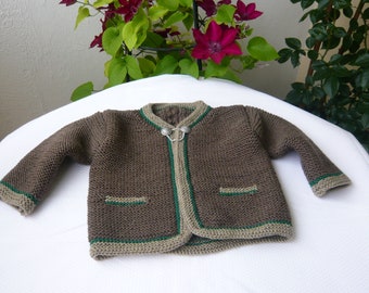 Baby jacket Trachtenjanker cardigan - hand knitted - costume size 74