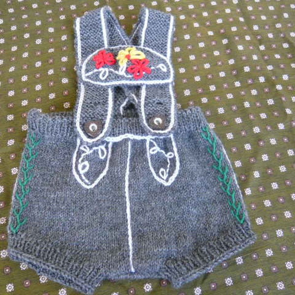 Baby Lederhose kurz mit Stickerei