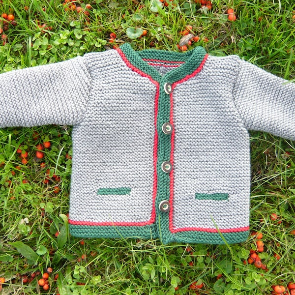 Baby Trachtenjanker Trachtenstrickjacke Jäckchen Jacke Handarbeit