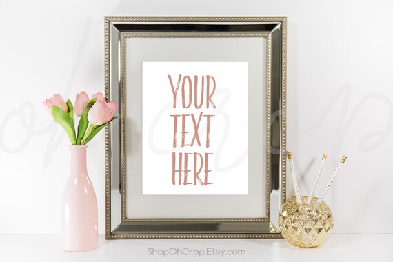 Frame Mockup Gold Printable Mockup Scene Creator Photo Product