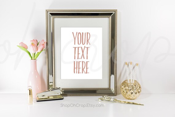 Empty Gold Frame Printables Mockup New Etsy Shop Banner