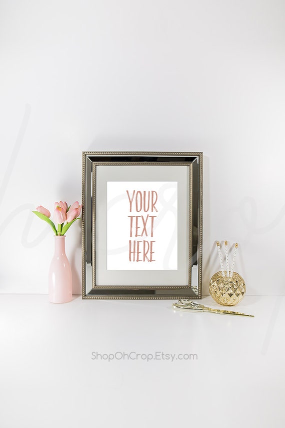 Vertical Empty Gold Frame Printables Mockup New Etsy Shop