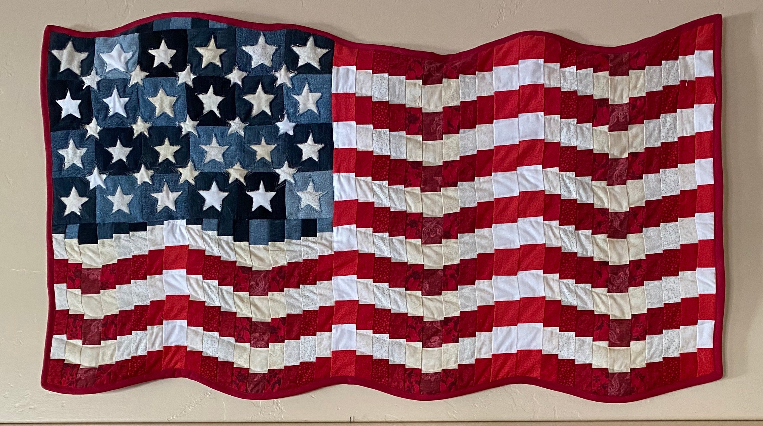 Pattern for American Waving Flag Wall Hanging 41x29 Etsy