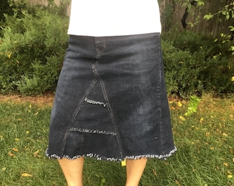 Fringe Jeans Skirt