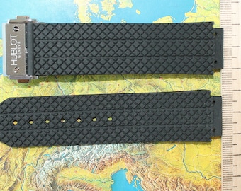 fits HUBLOT rubber band 24x18mm H BIG BANG strap 45mm, with buckle , gift for men, father's day, birthday gift