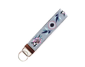 Gum Blossom Key Fob Wristlet, Best Friend Gift, Stocking Stuffer Keyfob Gifts, Floral Lanyard, Flower Work Accessory, Aussie Bush Lover