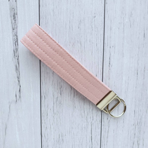 Dusty Pink Fabric Keyring for Women, Present for Friend, Teacher Appreciation, Gift Idea for Mum, Work Pass Holder, USB Keychain Accessory