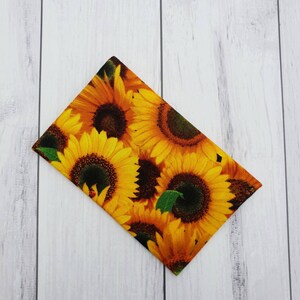 Slim Wallet for Gift, Loyalty Cards, Sunflower Gifts, Small Flower Fabric Jewellery Pouch, Cute Minimalist Fall Sunflower Ladies Accessory image 4