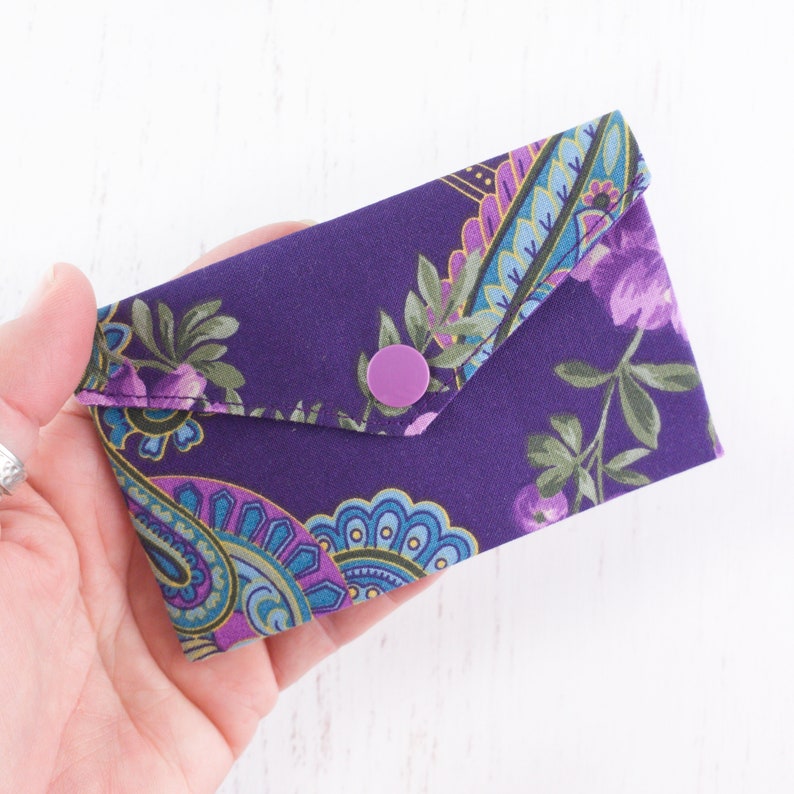 Little Fabric Pouch for Gift Card, Business Card Wallet, Present from Daughter, Money and Jewellery Holder, Coin Keeper, Birthday Present image 3