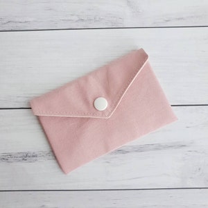 Little Fabric Pouch for Gift Card, Business Card Wallet, Present from Daughter, Money and Jewellery Holder, Coin Keeper, Birthday Present Pink
