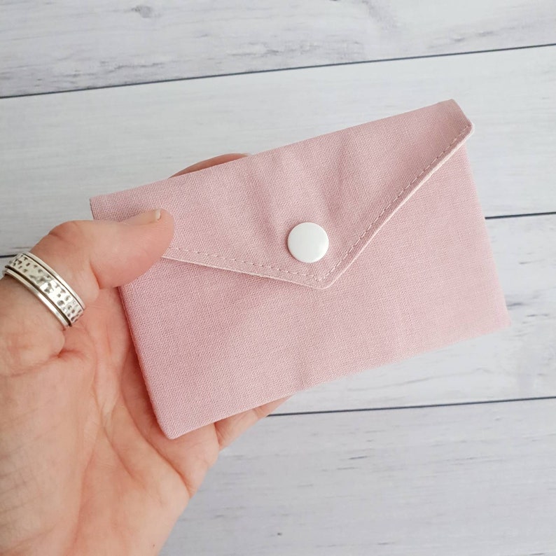 Little Fabric Pouch for Gift Card, Business Card Wallet, Present from Daughter, Money and Jewellery Holder, Coin Keeper, Birthday Present image 1