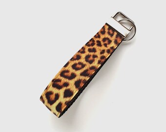 Wristlet Key Strap Leopard Print, Accessories for Handbag, Ladies Accessories, Leopard Accessories, Cat Keychain Key Fob, Keyfob Cheetah