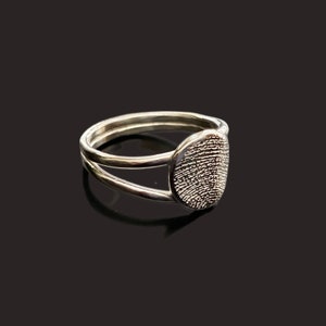 Sterling Silver Fingerprint Ring: Custom Memorial Jewelry