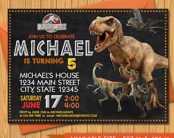 Jurassic World Invitation - Jurassic World Chalkboard Birthday Party Invite - Printable And Digital File