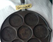 Griswold Skillet- Plett Pan -Swedish Skillet - Pancake Gridle- Vintage Cast Iron skillet- 34- Vintage cookware