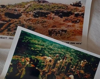 Korean War Photographs - 1950's -2 Military Photographs - Bunker Hill Photo - After Korean Armistice -1950's Military -Soldier Photo -sale