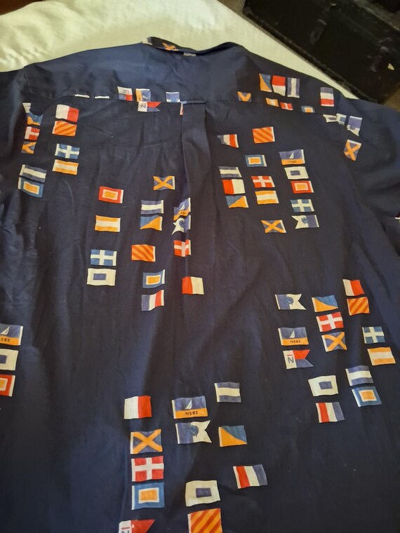 Nautica Men's Shirt- Nautical flags shirt- Sz XXL- Button Up Shirt-Boating Shirt- Summer Casual wear-Yachting Shirt-Sailing Flags-Sale View 5