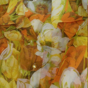 Vintage 70&#39;s Gown and Blouse - 60&#39;s -70&#39;s clothing -Yellow Floral Long Dress - Vintage Dress -Yellow Flowers dress-Long Dress- Gown -sale