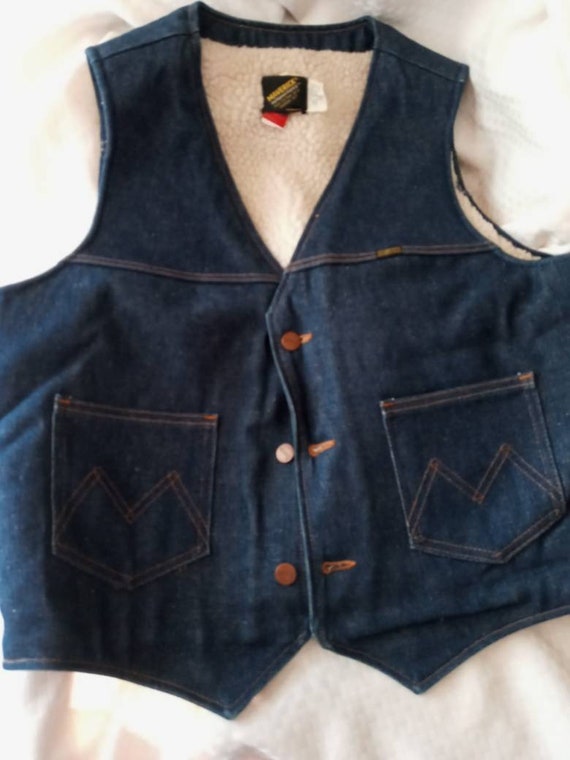 Jean Vest -Maverick Vest - Wool like Lined - Vint… - image 1