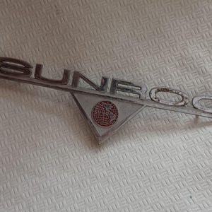 Sunroc Emblem-Vintage Emblem -Prong Emblem-  Car Emblem-/Truck Emblem- Construction Corp Emblem-Truck Accessory-Advertising-Aluminum-Reduced