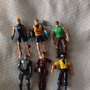 GI Joe Figures- Lot of 6 - Small GI Joe figures- Articulated figures- Toy Figures- Action Figures- Plastic toy -Scuba Divers- Pretend Play