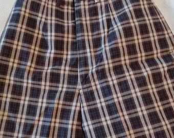 Vintage Shorts- Plaid Bermuda Shorts-Plaid Shorts- Tailored by Harburt of Boston tag- Preppy shorts-Sz S- Youth Shorts- 50's 60's-Sale