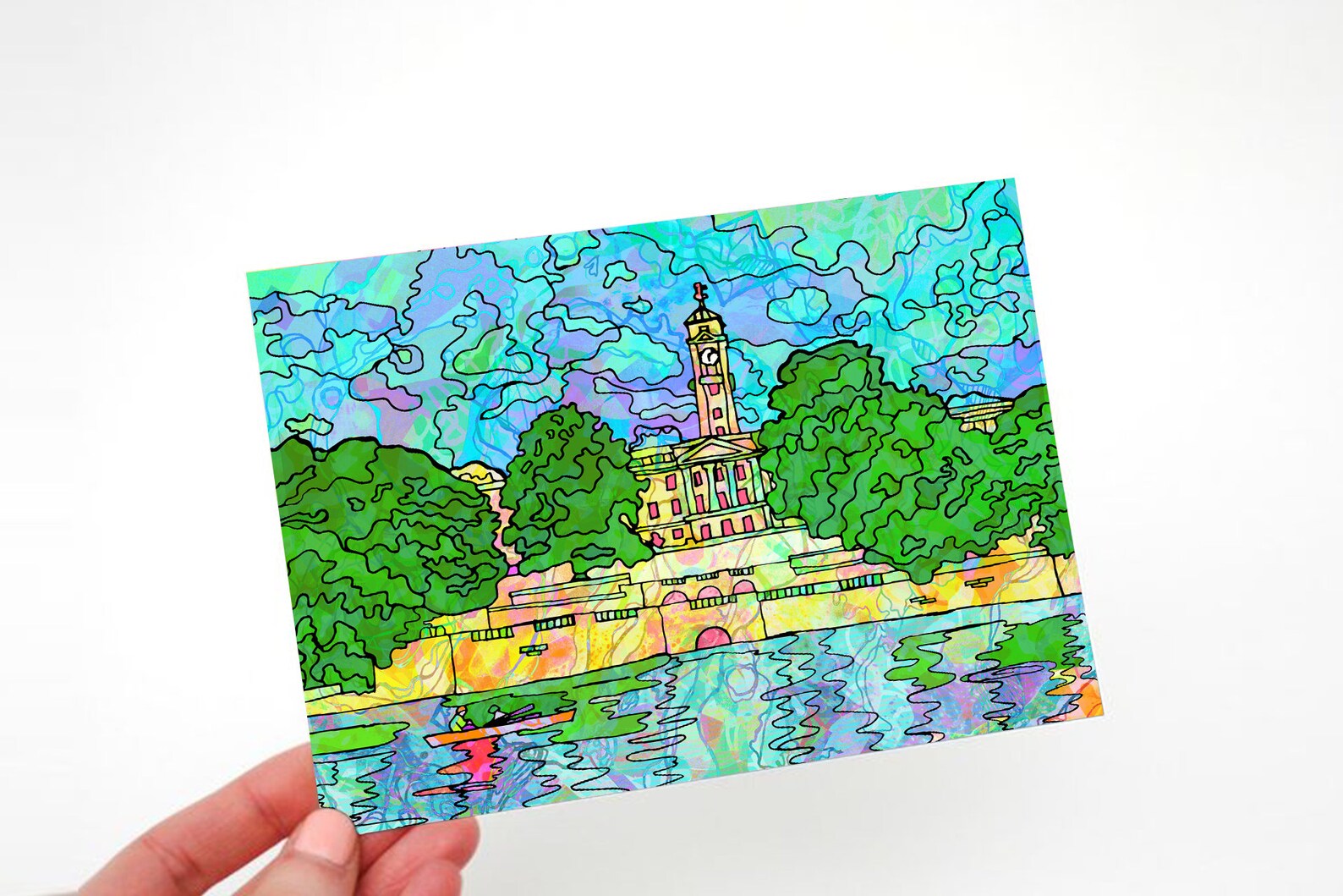 Highfields Lake University of Nottingham Campus Illustration | Etsy