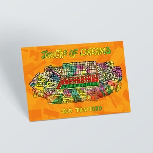 Straßburg Psychedelic Postkarte, kleiner Kunstdruck von Manchester United, Psychedelic Dankeschön-Karte, Geburtstagskarte, kleine Wanddekoration.