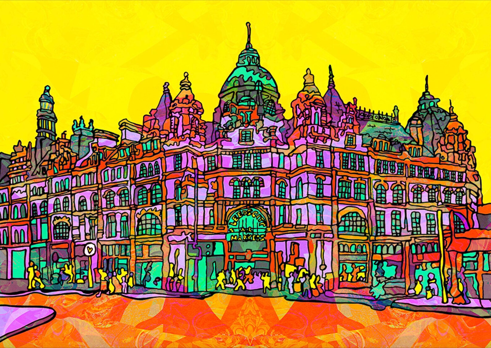 Leeds Art Print Psychedelic Leeds Abstract Art Poster Etsy