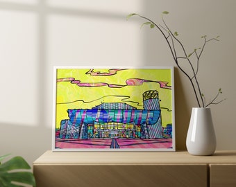 The Lowry Art Print: Psychedelic Salford Quays Poster