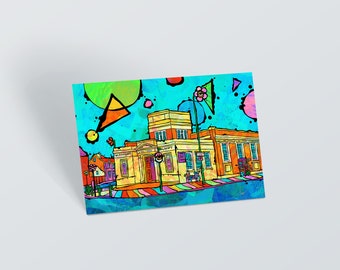 Manchester Withington Library Postcard: Psychedelic Art Print