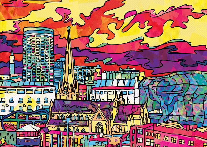 Birmingham city Poster Print Birmingham Illustration Etsy