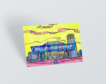 Lowry Theatre Postcard: Psychedelic Art Print, Salford Quays
