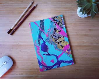 A5 Lined Notebook | Psychedelic Stationary | Recycled Paper | Notepad | Travellers Journal