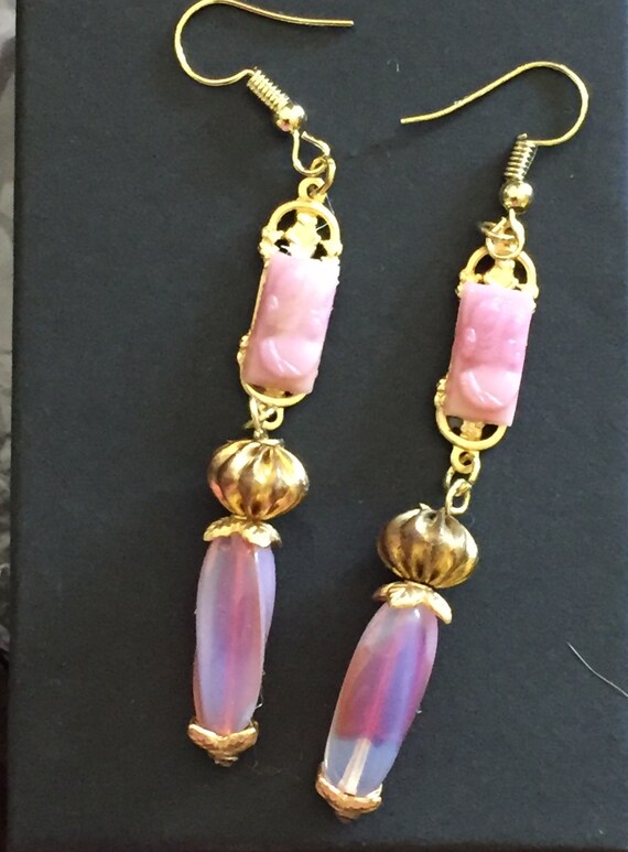 7in Czech Fire Polished Round Faceted Glass Beads in Pink White Givre 2-tone
