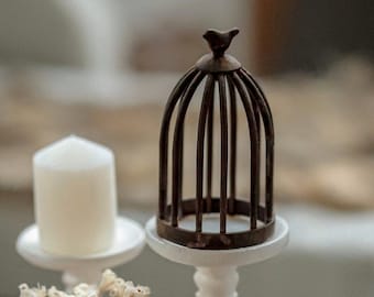 1:12 miniature maison de poupée décor cage à oiseaux petite 3D imprimée