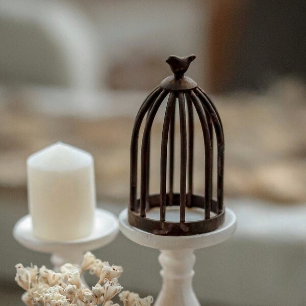 1:12 miniature dollhouse decor bird cage small 3d printed