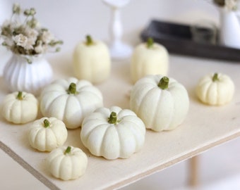 1:12 miniature white pumpkin Set out of 4 3d printed